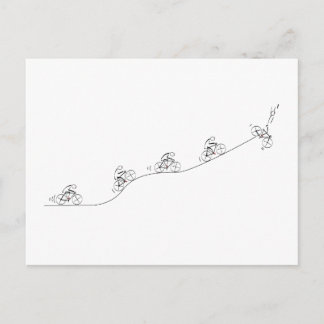 様式化された自転車乗りデザイン ポストカード