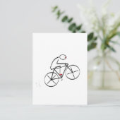 様式化された自転車乗りデザイン ポストカード (スタンド正面)