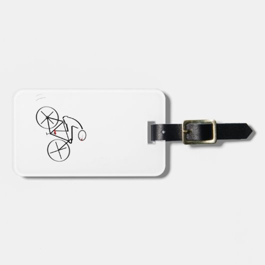 様式化された自転車乗りデザイン ラゲッジタグ (正面横)