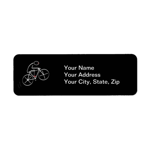 様式化された自転車乗りデザイン ラベル (正面)