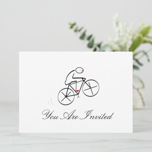 様式化された自転車乗りデザイン 招待状 (スタンド正面)
