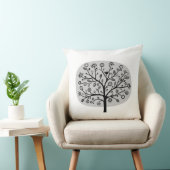 様式化された花の木 – ライトグレー クッション (椅子)