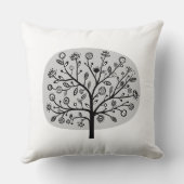 様式化された花の木 – ライトグレー クッション (裏面)