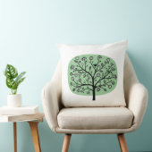 様式化された花の木 – 薄緑 クッション (椅子)