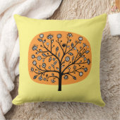 様式化された花の木 – LtオレンジとLt黄色 クッション (ブランケット)
