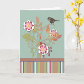 様式化された花の鳥カード カード (黄色い花)