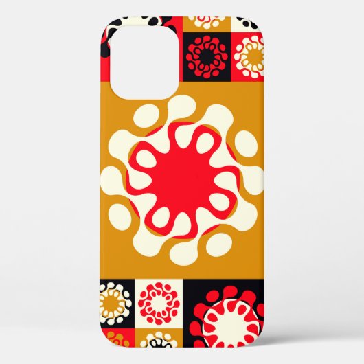 様式化された花を持つアジアのスタイルの民族モザイク Case-Mate iPhoneケース (裏面)