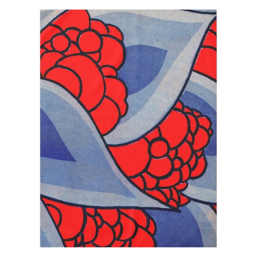 様式化された花葉とプリント テーブルクロス (正面)