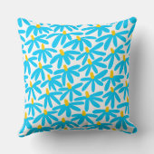 様式化された花 – スカイブルー、琥珀と白 クッション (裏面)