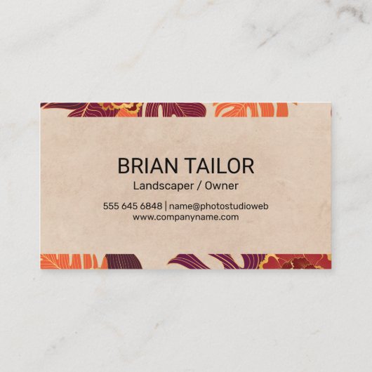 様式化された花 |パーム離れ 名刺 (裏面)