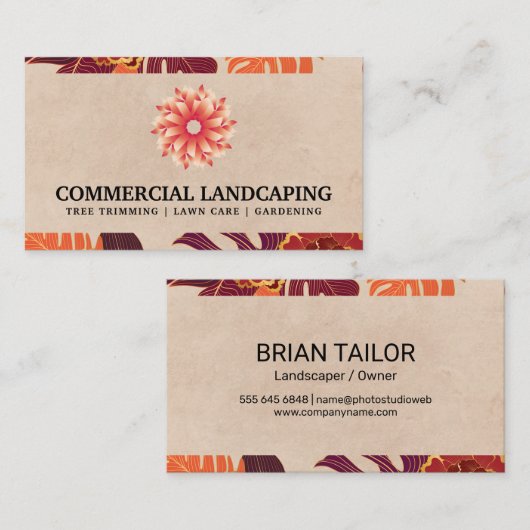 様式化された花 |パーム離れ 名刺 (正面/裏面)