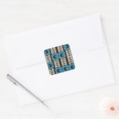 様式化された花：モダンヴィンテージ幾何学模様。 スクエアシール (封筒)