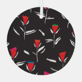 様式化された花：ヴィンテージパターンエレガンス ガラスオーナメント (裏面)