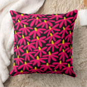 様式化された花 – 深紅、琥珀、黒 クッション (ブランケット)