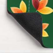 様式化された花 – 濃い緑02481c マウスパッド (コーナー)