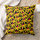 様式化された花 – 琥珀、深紅、黒 クッション (ブランケット)