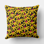 様式化された花 – 琥珀、深紅、黒 クッション (裏面)