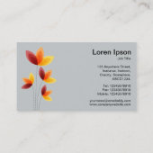 様式化された花 – 白オン深い紫 名刺 (裏面)