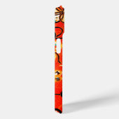 様式化された花,白黒リボン明るい赤 Case-Mate iPhoneケース (裏面 / 右)