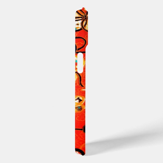 様式化された花，白黒リボン明るい赤 Case-Mate iPhoneケース (裏面 / 右)