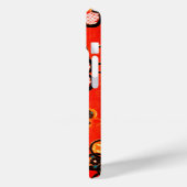 様式化された花,白黒リボン明るい赤 Case-Mate iPhoneケース (裏面 / 左)