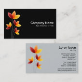 様式化された花 – 白（黒） 名刺 (正面/裏面)