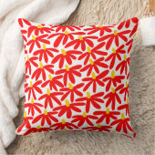 様式化された花 – 赤、琥珀、白 クッション (ブランケット)