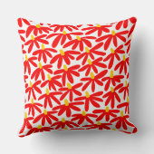 様式化された花 – 赤、琥珀、白 クッション (裏面)