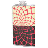 様式化された花:黒い赤いアイボリー フラスク (左)