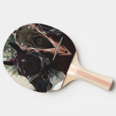 様式化された茶色の馬の笑顔のヘッドスケッチ 卓球ラケット (横)