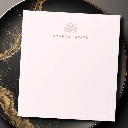 様式化された蓮の花ピンクのヨガの癒し ノートパッド