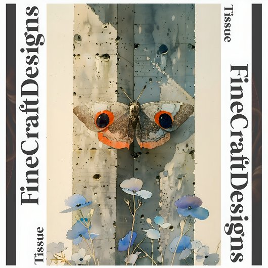 様式化された蛾の花モダン切り離し右148 薄葉紙