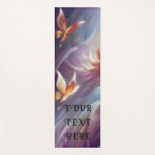 様式化された蝶と花のカスタム ヨガマット (正面)