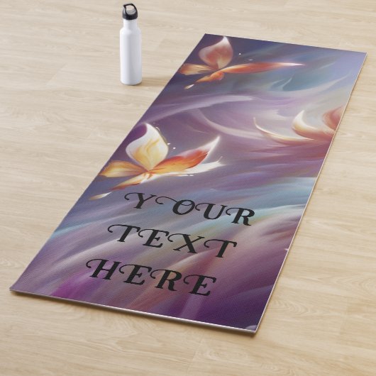 様式化された蝶と花のカスタム ヨガマット (インサイチュ)