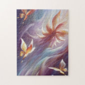 様式化された蝶と花 ジグソーパズル (縦)