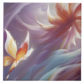 様式化された蝶と花 タイル (正面)