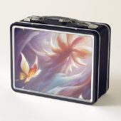 様式化された蝶と花 メタルランチボックス (裏面)