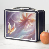 様式化された蝶と花 メタルランチボックス (インサイチュ)