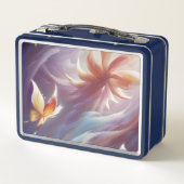 様式化された蝶と花 メタルランチボックス (裏面)