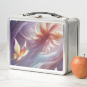 様式化された蝶と花 メタルランチボックス (インサイチュ)