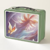 様式化された蝶と花 メタルランチボックス (裏面)