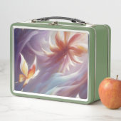 様式化された蝶と花 メタルランチボックス (インサイチュ)