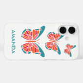 様式化された蝶の名前をカスタムする電話ケース Case-Mate iPhoneケース (裏面 (横))