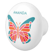 様式化された蝶名前をカスタムするセラミックノブ セラミックノブ (右)