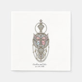 様式化された蝶 スタンダードカクテルナプキン (正面)