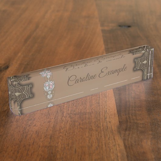 様式化された蝶 デスクネームプレート (側面)