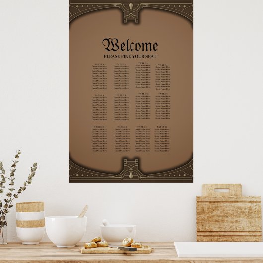 様式化された蝶 ポスター (キッチン)