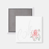 様式化された赤いバラと愛 マグネット (正面/裏面)