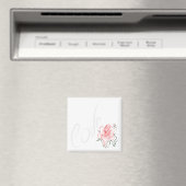 様式化された赤いバラと愛 マグネット (インサイチュ (食洗機))