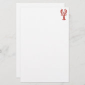 様式化された赤いロブスター 便箋 (正面/裏面)